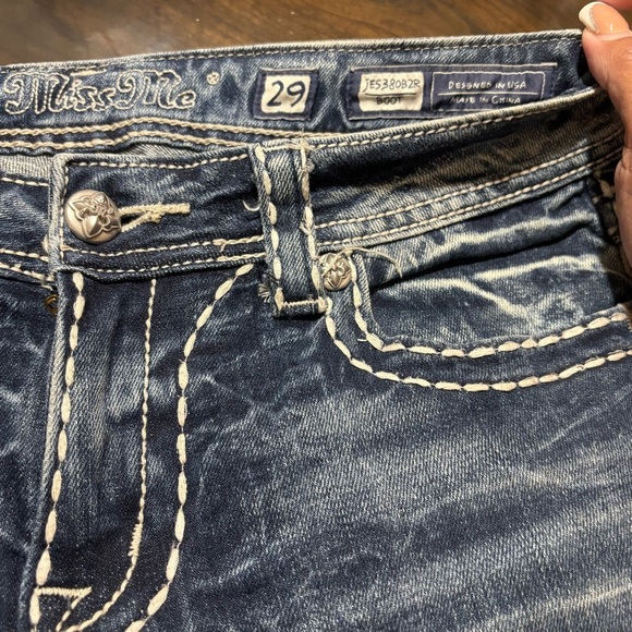 Miss Me Western Denim Jeans Size 29 Bootcut Embroidered Pattern - Picture 7 of 10